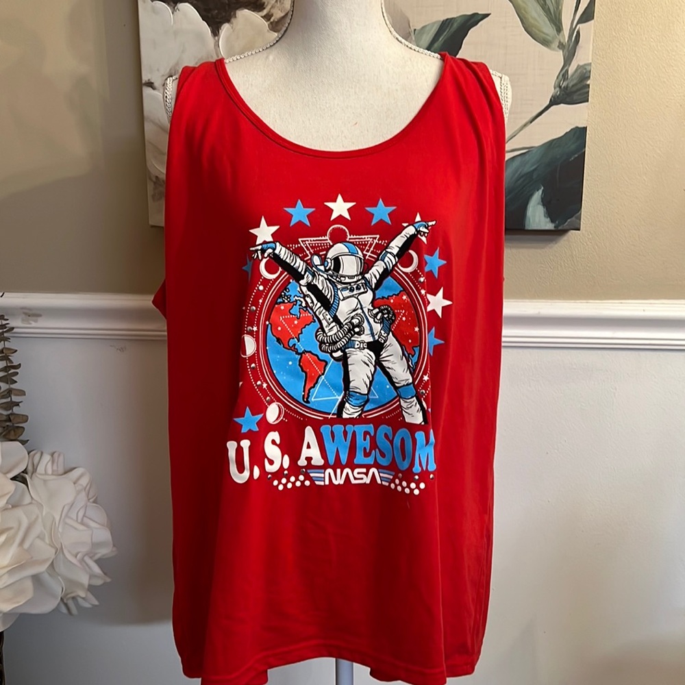 NASA Red White & Blue Tank Top SZ 3X